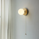 Helnys Wabi Sabi LED Wall Sconce White Glass Walnut Wood Modern Decor