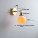 Helnys Nordic LED Wall Light White Umbrella Style Swing Copper Arm Bedside Lamp