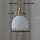 Helnys Flower Glass LED Pendant Lamp, Japan Style Hanging Light Fixtures