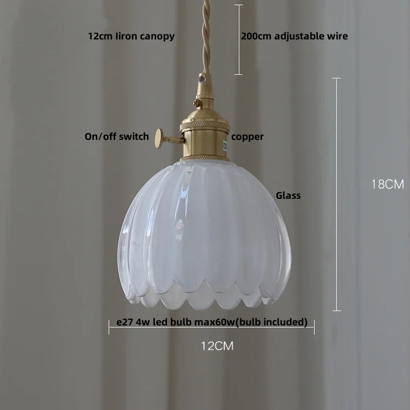 Helnys Amber Glass LED Pendant Light Fixture Modern Simple Adjustable Hanging Light