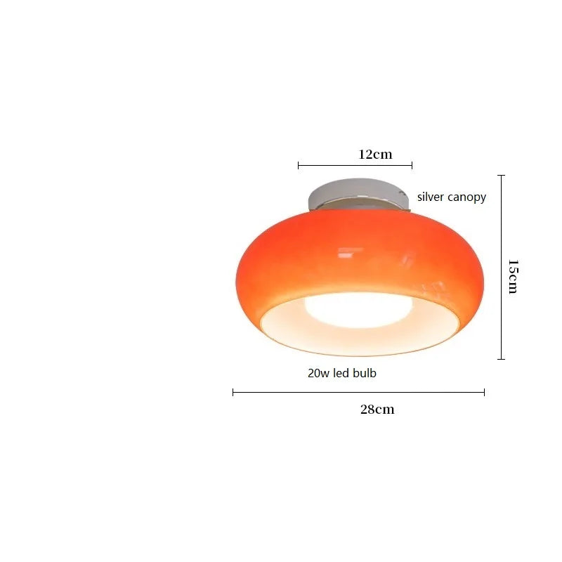 Helnys Yellow Glass LED Pendant Lights 40W Copper Nordic Modern Hanging Lamparas