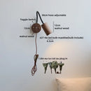 Helnys Wooden Up Down LED Wall Light with Pull Chain Switch