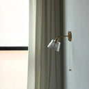Helnys Copper LED Wall Lights Clear Glass Pull Chain Switch - Modern Nordic Style