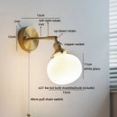 Helnys Pumpkin LED Wall Lamps Glass Nordic Modern Rotate Light