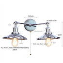 Helnys Dual LED Wall Light: Industrial Vintage Plug-In Lamp, Adjustable Loft Lighting