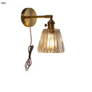 Helnys Clear Glass Up Down Rotate LED Wall Lights with Copper Knob Switch