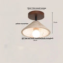 Helnys Nordic LED Ceiling Light: Wood White Glass Ball Yellow Cave Stone Lamp