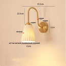 Helnys Glass LED Wall Sconce with Pull Chain Switch, Copper Nordic Bathroom Light
