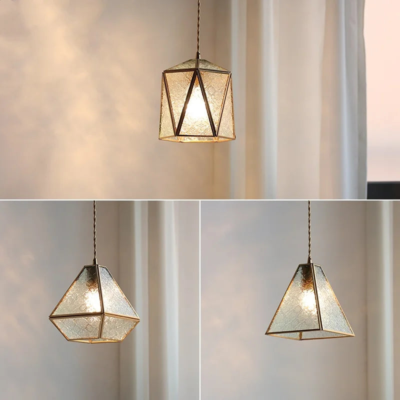 Helnys Blue Glass LED Pendant Light - Nordic Modern Adjustable Hanging Lamp