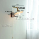 Helnys Nordic Modern Walnut Wood LED Wall Lamp with Rotatable Ceramic Copper Switch