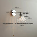 Helnys Iron Rotate LED Wall Light Clear Glass Modern Refresh Nordic Style Bedside Lamp