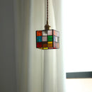 Helnys Glass LED Pendant Lights - Square Multi-Color Modern Suspension Lamp