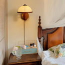 Helnys Wooden LED Wall Lamp Switch White Acrylic Shade Living Room Bathroom Mirror Light