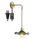 Helnys Amber Glass LED Wall Sconce for Living Room, Bedroom, Bar - Copper Wall Lamp