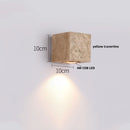 Helnys White Glass Globe LED Wall Light with Stone Base, Japan Style Sconce