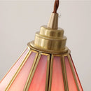 Helnys Glass Pendant Lamp Flower Pink Adjustable LED Hanging Lights