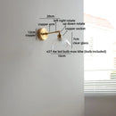 Helnys Clear Glass LED Wall Lamp with Pull Chain for Modern Bathroom Mirror Lighting