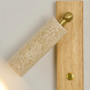 Helnys Copper LED Wall Lamp - Modern Nordic Design with Yellow Travertine & Wood