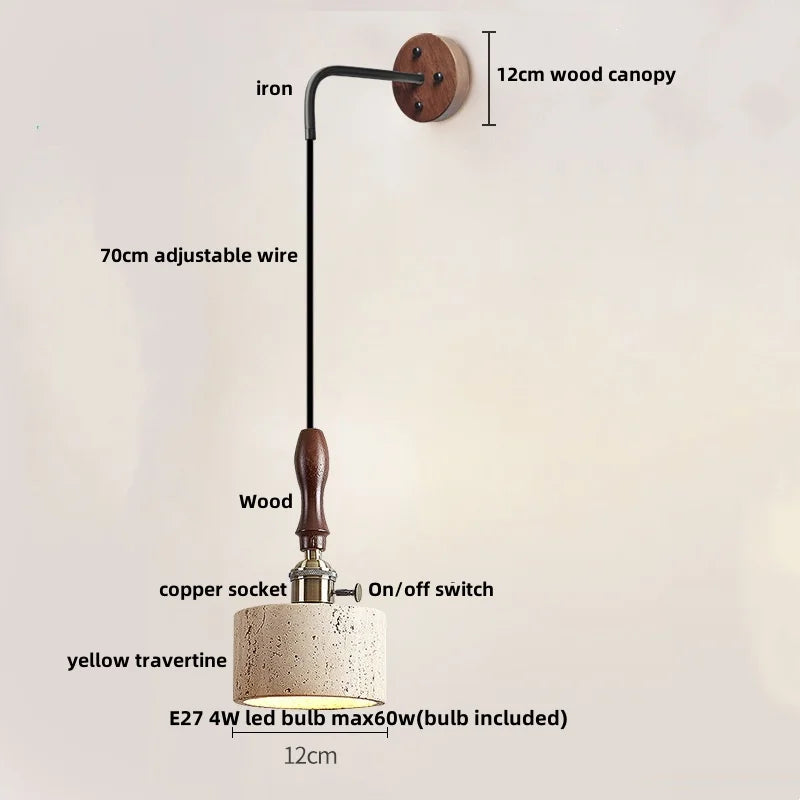 Nordic Copper LED Wall Light by Helnys - Modern Design with Pull Chain Switch