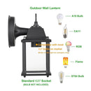 Helnys Outdoor Black Wall Lantern, Waterproof Sconce Light Fixture