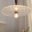 Helnys Clear Glass LED Pendant Light - Minimalist Circular Coffee Loft Hanging Lamp