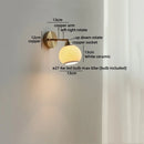 Helnys LED Wall Lamp Bedroom Gold Swing Arm Ceramic Light