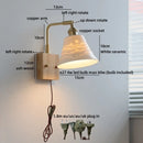 Helnys LED Wall Light Mirror Contemporary Home Decor Ceramic Glass Wood Lamp