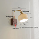Helnys Clear Glass LED Wall Lights Kitchen Bedroom Modern Toggle Switch Bedside Lamp