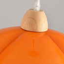 Helnys Glass LED Pendant Light 30W Vintage Wood Hanging Lamp