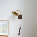 Helnys LED Wall Light Fixture Walnut Wood Copper Bedside Lamp Rotation Dining Room