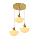 Helnys Modern Glass Copper Pendant Light for Bedroom & Living Room