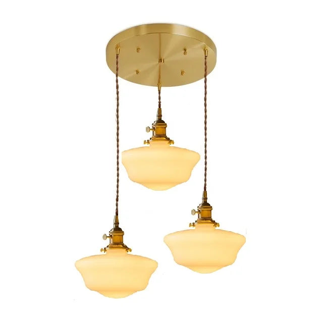 Helnys White Glass LED Pendant Lamp for Bathroom Bedroom Living Room