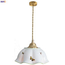 Helnys Butterfly Ceramic Copper LED Pendant Lamp, Nordic Modern Hanglamp for Home Indoor Decor