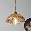 Helnys Amber Flower Glass Pendant Lights with Knob Switch, Adjustable Wire - 200cm