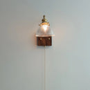Helnys Rotatable Walnut Wood LED Wall Sconce Glass Pull Chain Switch Nordic Stair Light