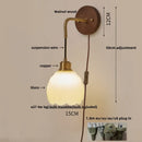 Helnys Walnut Wood LED Wall Lamp Modern Nordic Resin Stair Light Adjustable Luminaire