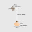 Helnys White Glass LED Wall Lights with Copper Arm Socket for Bedroom & Living Room