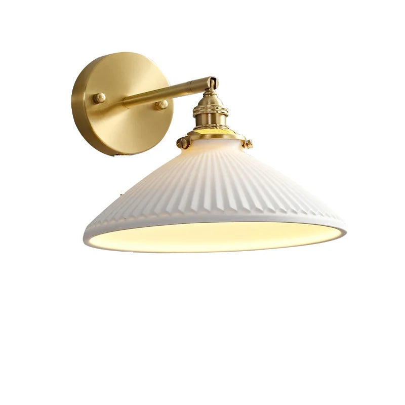 Helnys Nordic Ceramic LED Wall Light with Pull Chain Switch and E14 Socket