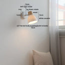 Helnys LED Wood Wall Lamp White Ceramic Japanese Style Mirror Light