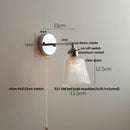 Helnys Modern Ceramic Wall Light with Pull Chain Switch