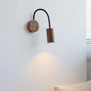Helnys Walnut Wood LED Wall Light - Modern Design Up Down Rotate Wooden Bedside Lamp