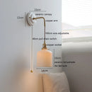 Helnys Ceramic LED Wall Sconce Copper Arm Adjustable Mirror Light