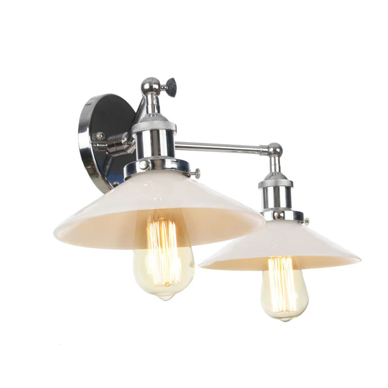 Helnys 2-Head LED Wall Sconce with Pull Chain Switch for Home, Coffee Bar, Bathrooms