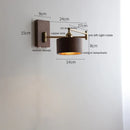 Helnys LED Wall Sconce Lamp Walnut Ash Wood with Pull Chain Switch