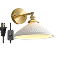 Helnys Nordic Ceramic LED Wall Light with Pull Chain Switch and E14 Socket