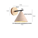 Helnys Iron Yellow Travertine LED Wall Sconce - Japanese Style Bedroom Lamp