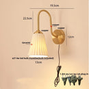 Helnys Glass LED Wall Sconce with Pull Chain Switch, Copper Nordic Bathroom Light
