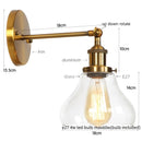 Helnys Industrial Iron LED Wall Lights with Pull Chain Switch