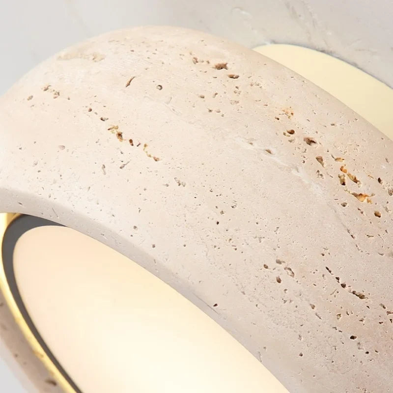 Helnys Modern Stone Round LED Ceiling Light Fixture for Restaurant and Bathroom