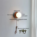 Helnys Nordic LED Wall Sconce Walnut Glass Ball Pull Chain Switch Wall Light